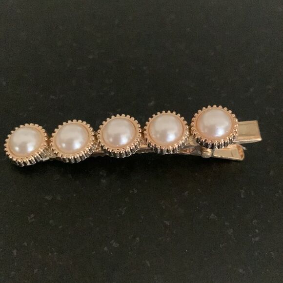 Set of 6 Pearl and Rhinestone Hair Clips Starfish Scissors Feather - Picture 9 of 12